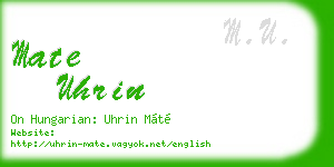 mate uhrin business card